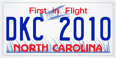 NC license plate DKC2010