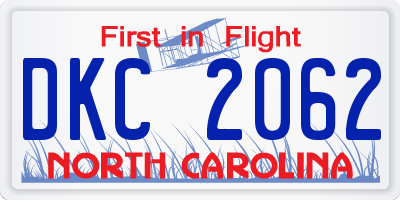 NC license plate DKC2062