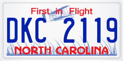 NC license plate DKC2119