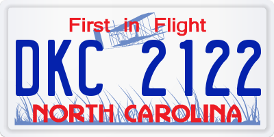 NC license plate DKC2122