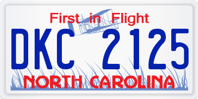 NC license plate DKC2125