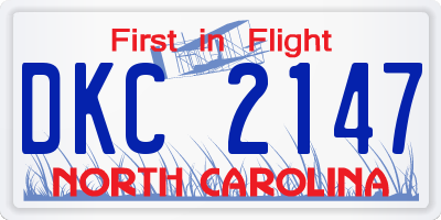 NC license plate DKC2147