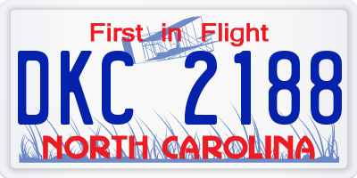 NC license plate DKC2188
