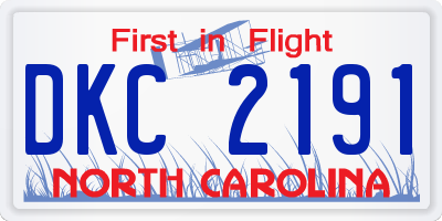 NC license plate DKC2191
