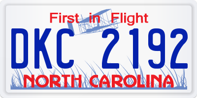 NC license plate DKC2192