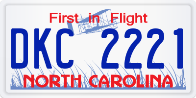 NC license plate DKC2221