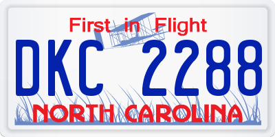 NC license plate DKC2288