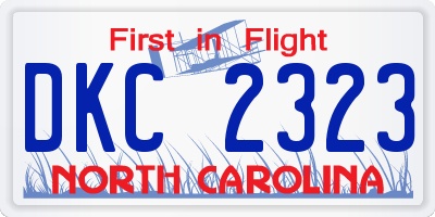 NC license plate DKC2323