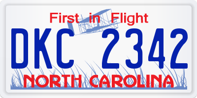 NC license plate DKC2342