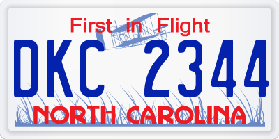 NC license plate DKC2344