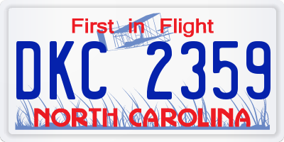 NC license plate DKC2359