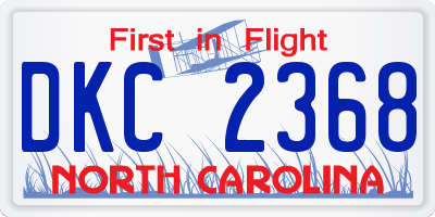 NC license plate DKC2368