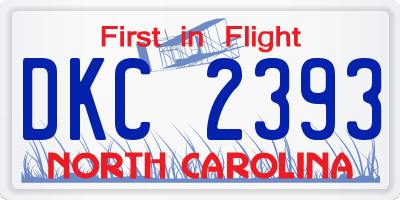 NC license plate DKC2393