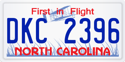 NC license plate DKC2396