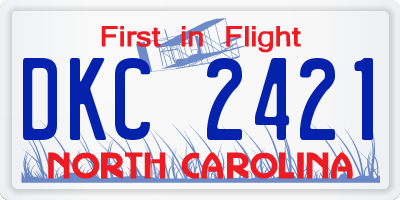 NC license plate DKC2421