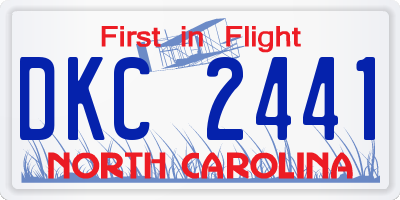NC license plate DKC2441