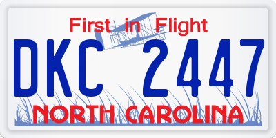 NC license plate DKC2447