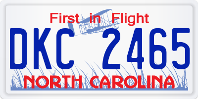 NC license plate DKC2465