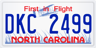 NC license plate DKC2499