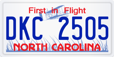 NC license plate DKC2505