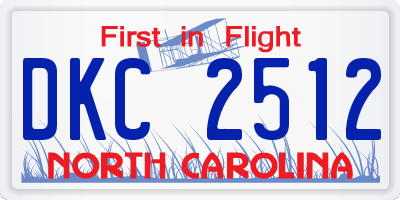 NC license plate DKC2512