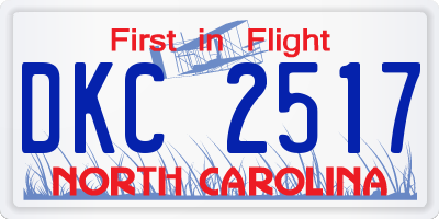 NC license plate DKC2517