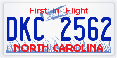 NC license plate DKC2562