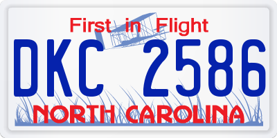 NC license plate DKC2586