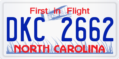NC license plate DKC2662