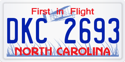 NC license plate DKC2693