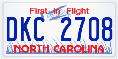 NC license plate DKC2708