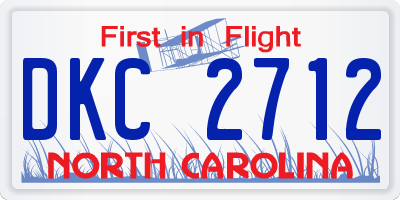 NC license plate DKC2712