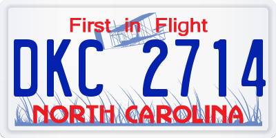 NC license plate DKC2714