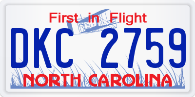 NC license plate DKC2759
