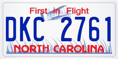 NC license plate DKC2761