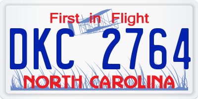 NC license plate DKC2764