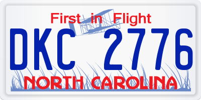 NC license plate DKC2776