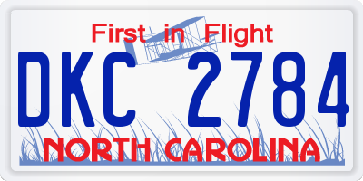 NC license plate DKC2784