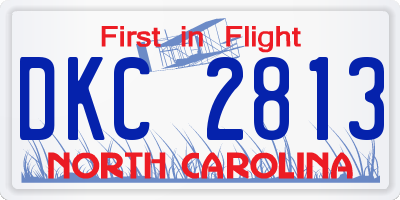 NC license plate DKC2813