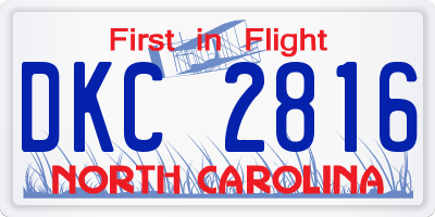 NC license plate DKC2816