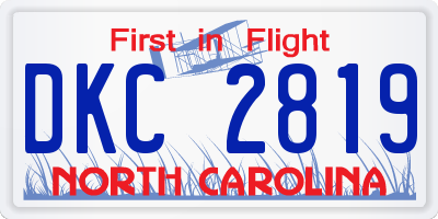 NC license plate DKC2819