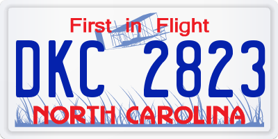 NC license plate DKC2823