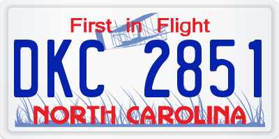 NC license plate DKC2851