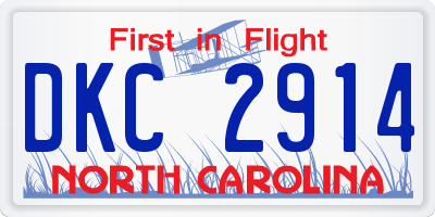 NC license plate DKC2914