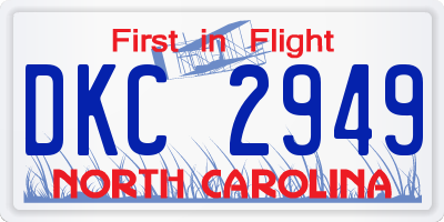NC license plate DKC2949
