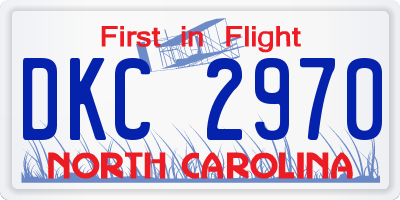 NC license plate DKC2970