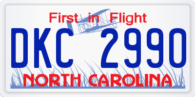 NC license plate DKC2990