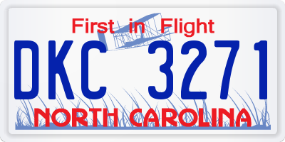 NC license plate DKC3271