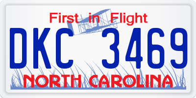 NC license plate DKC3469