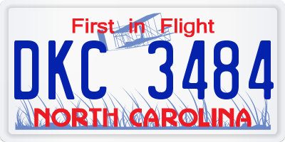 NC license plate DKC3484